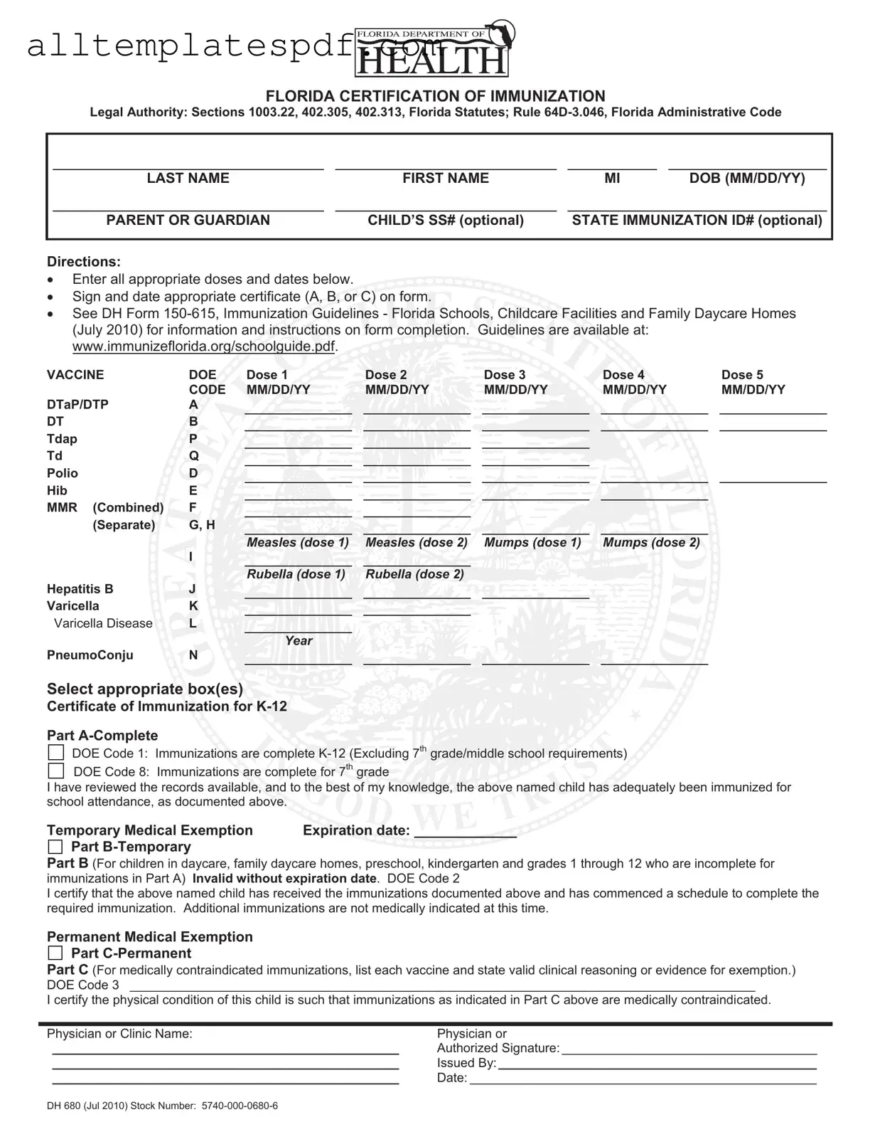 Fill Out a Valid 680 Form
