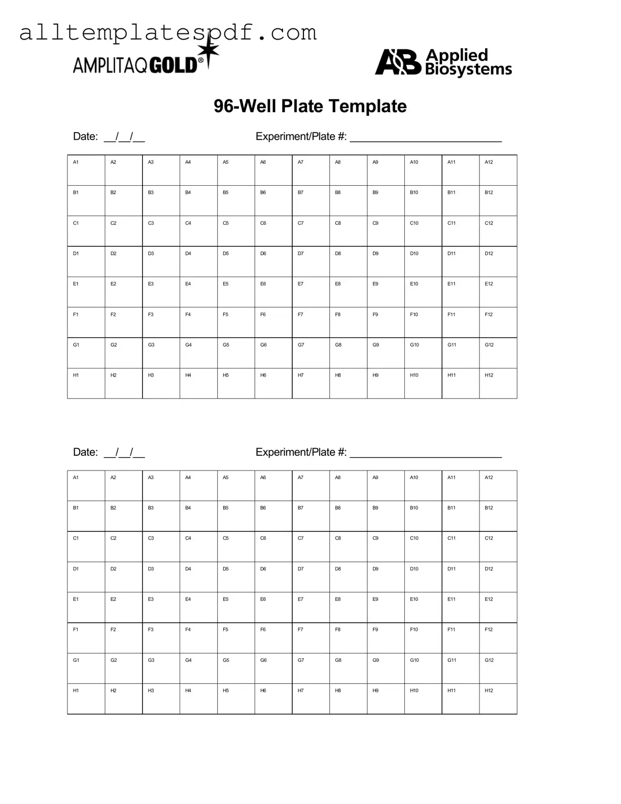 Fill Out a Valid 96 Well Form