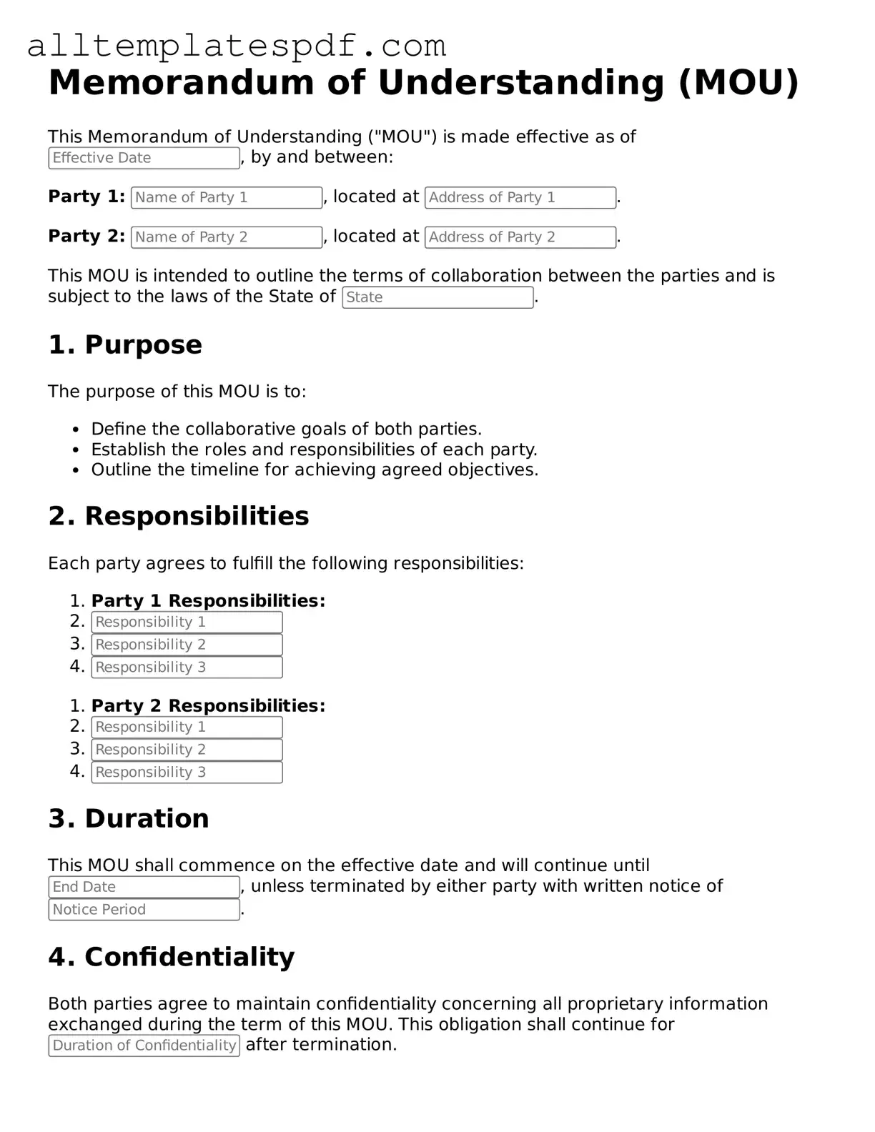 Attorney-Approved Memorandum of Understanding Template
