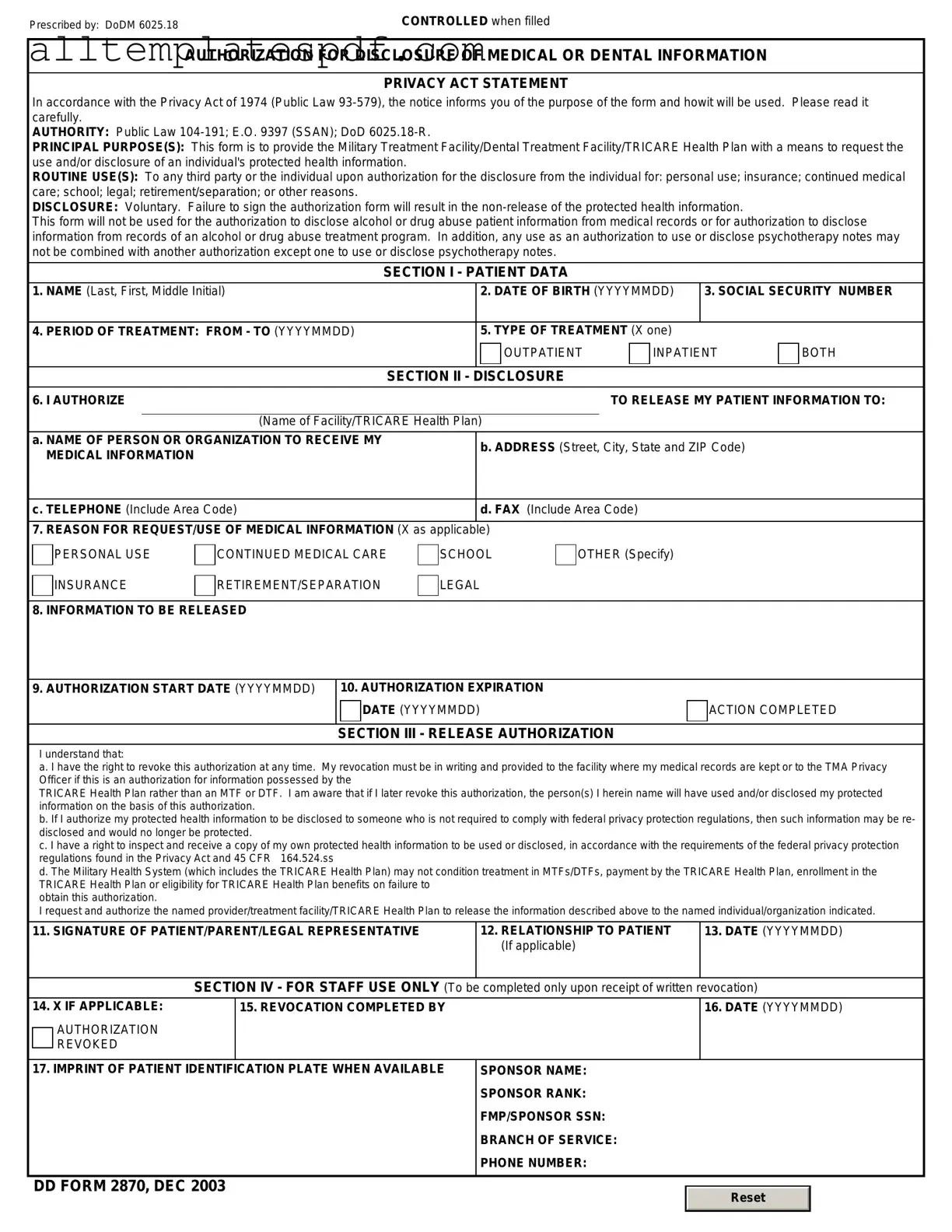 Fill Out a Valid DD 2870 Form