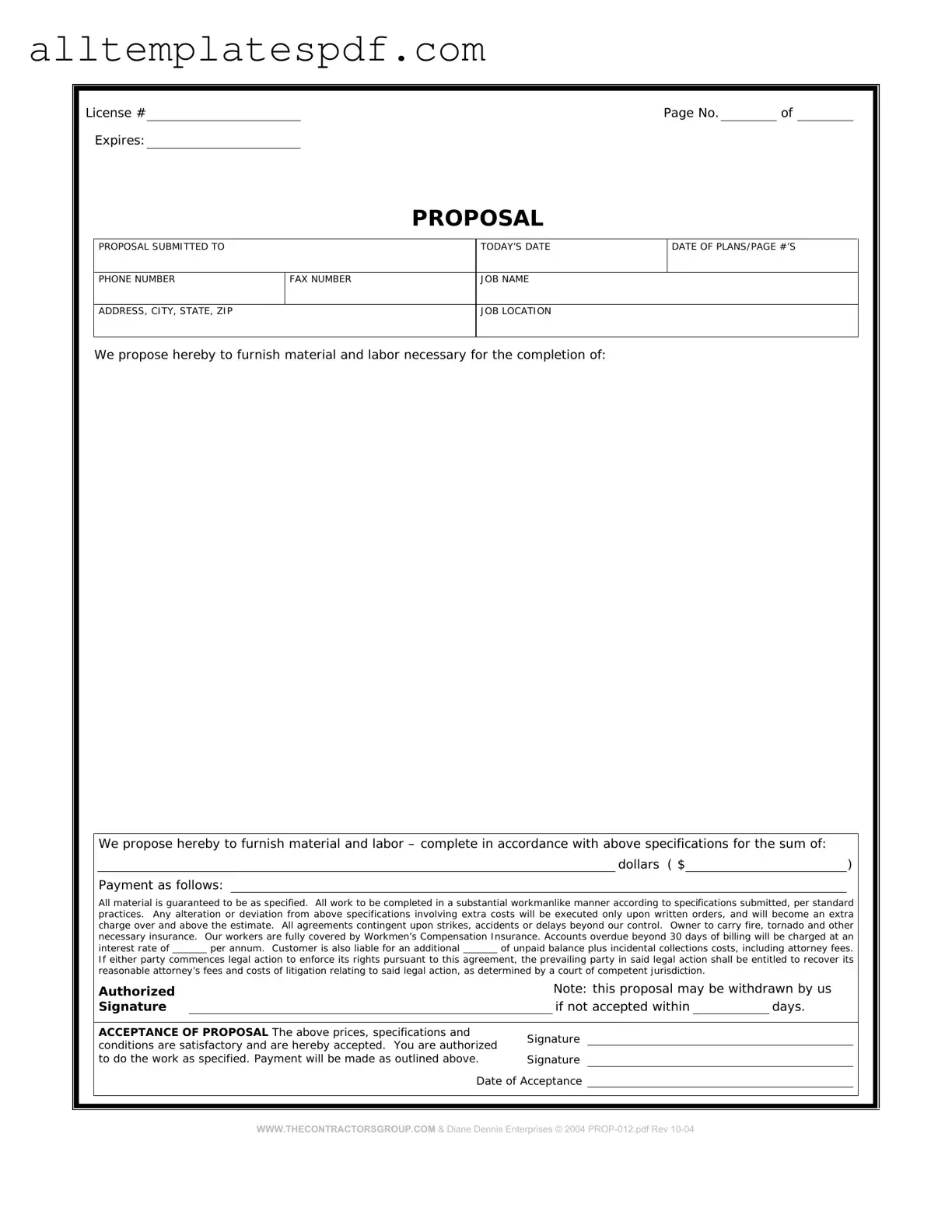 Fill Out a Valid Construction proposal form Form