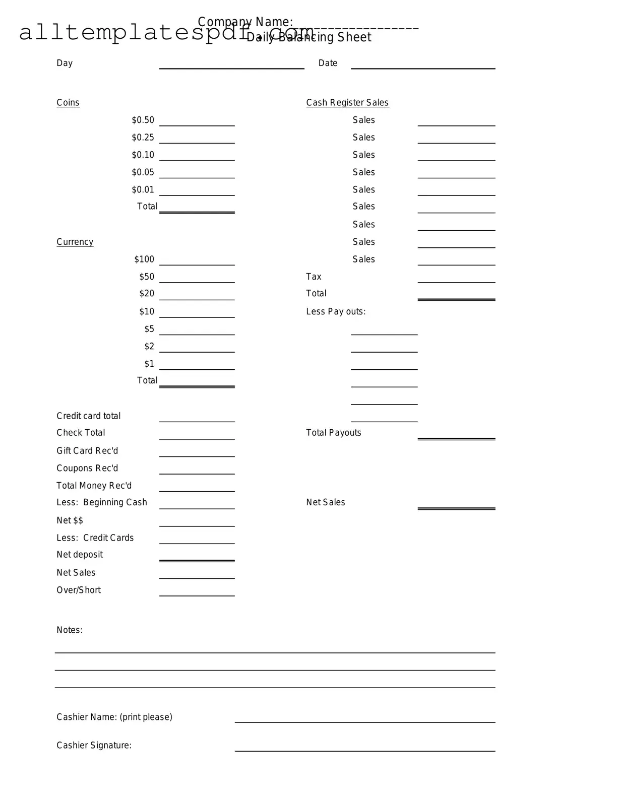 Fill Out a Valid Cash Drawer Count Sheet Form