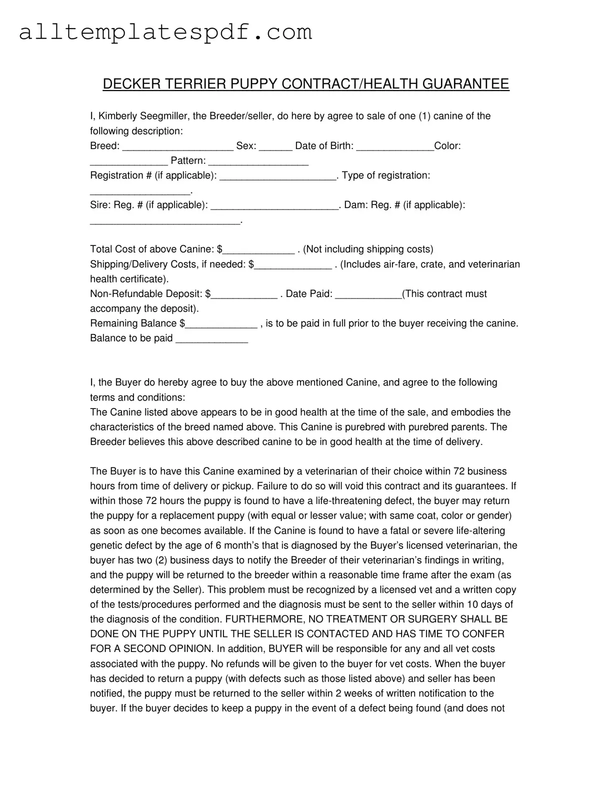 Fill Out a Valid Health Guarantee Form