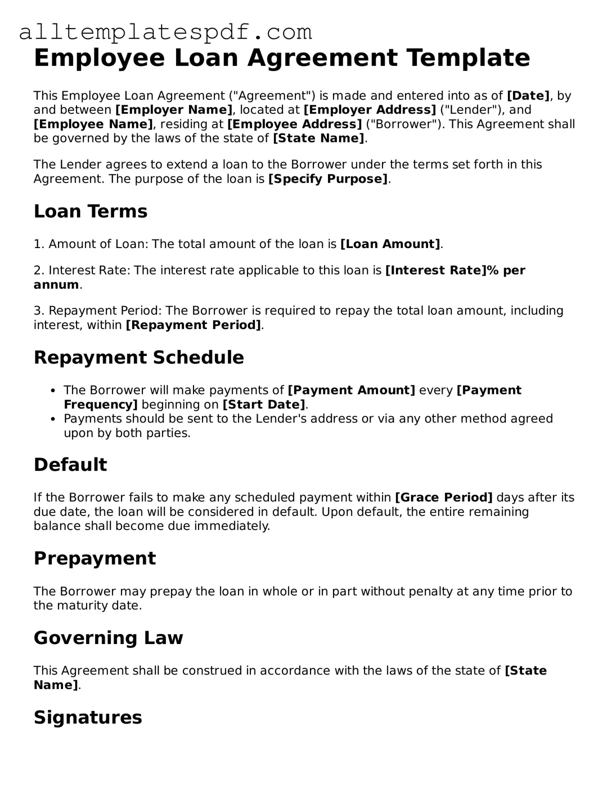 Attorney-Approved Employee Loan Agreement Template