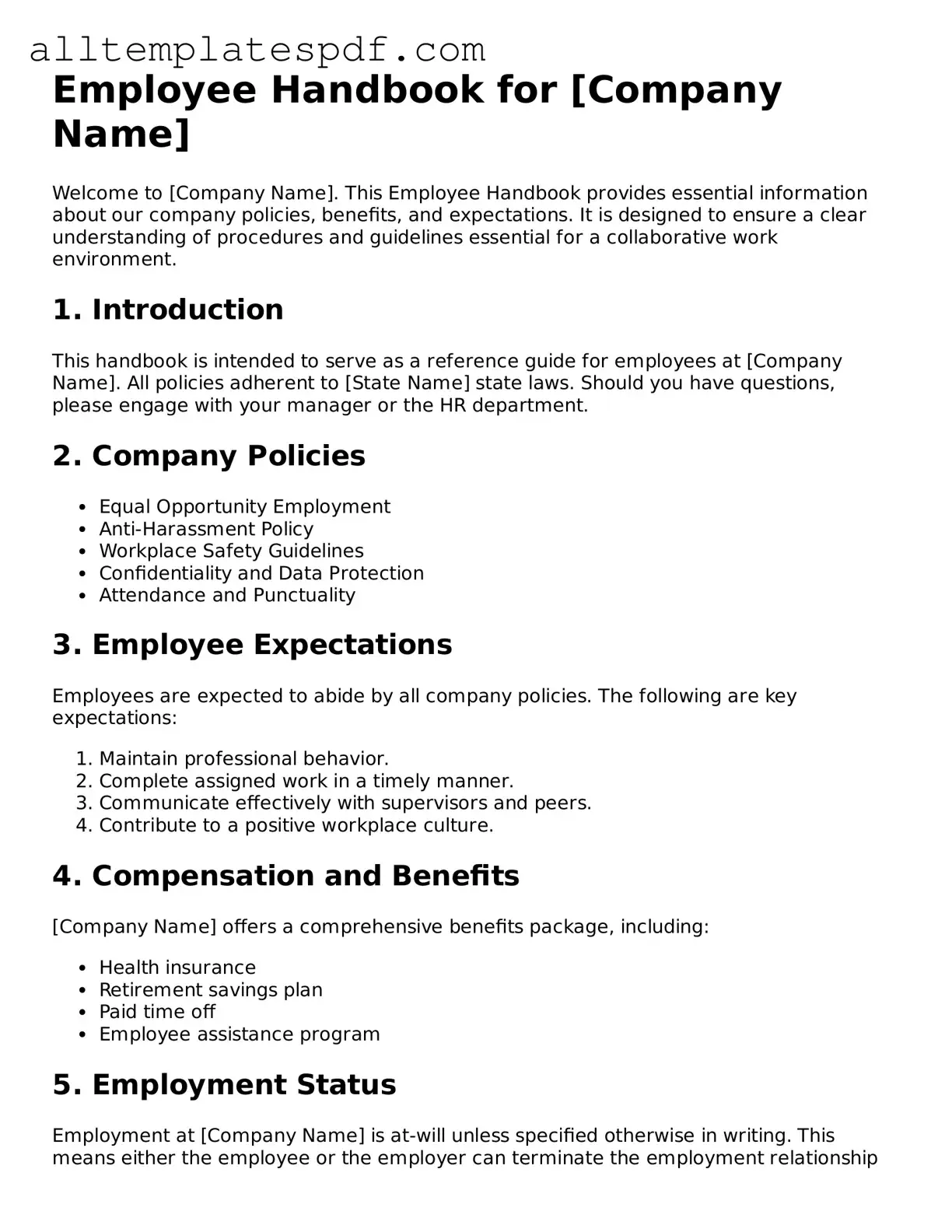 Attorney-Approved Employee Handbook Template