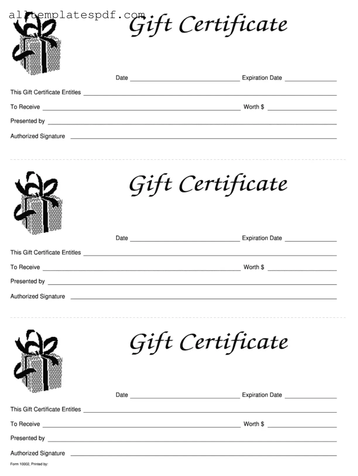 Fill Out a Valid Gift Certificate Form