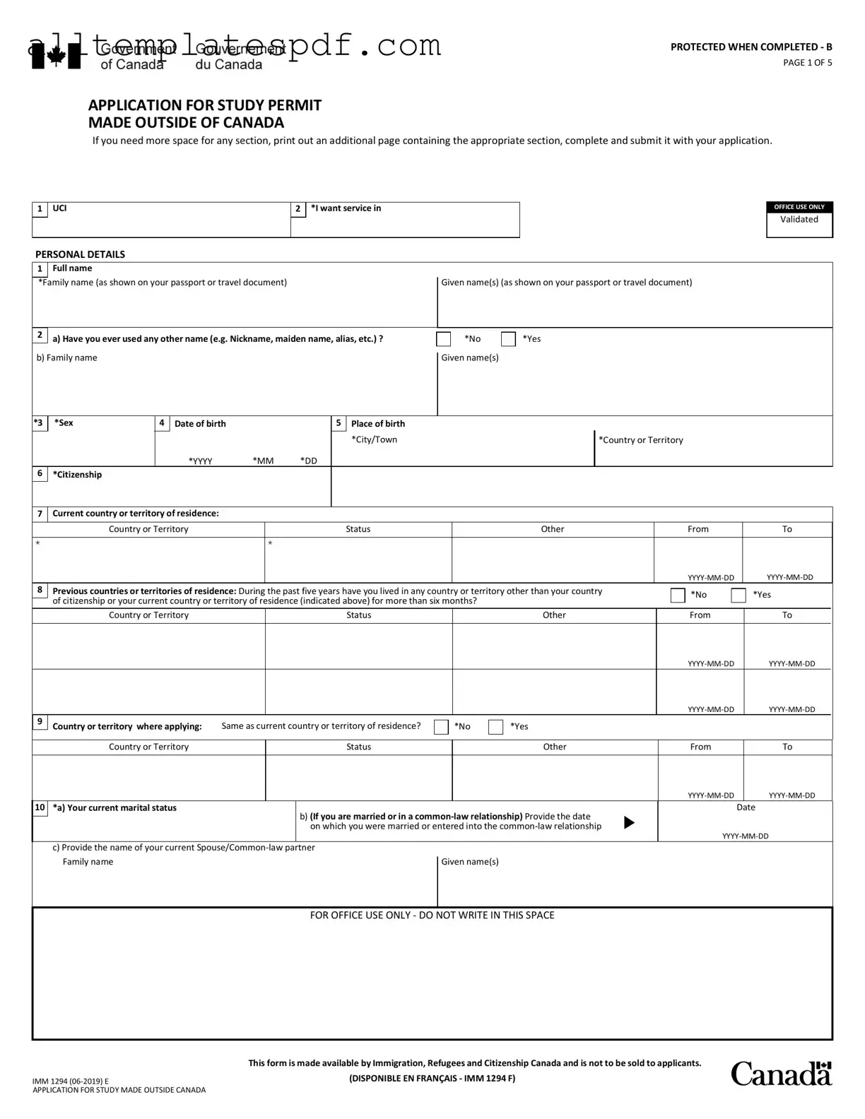 Fill Out a Valid Imm 1294 Form