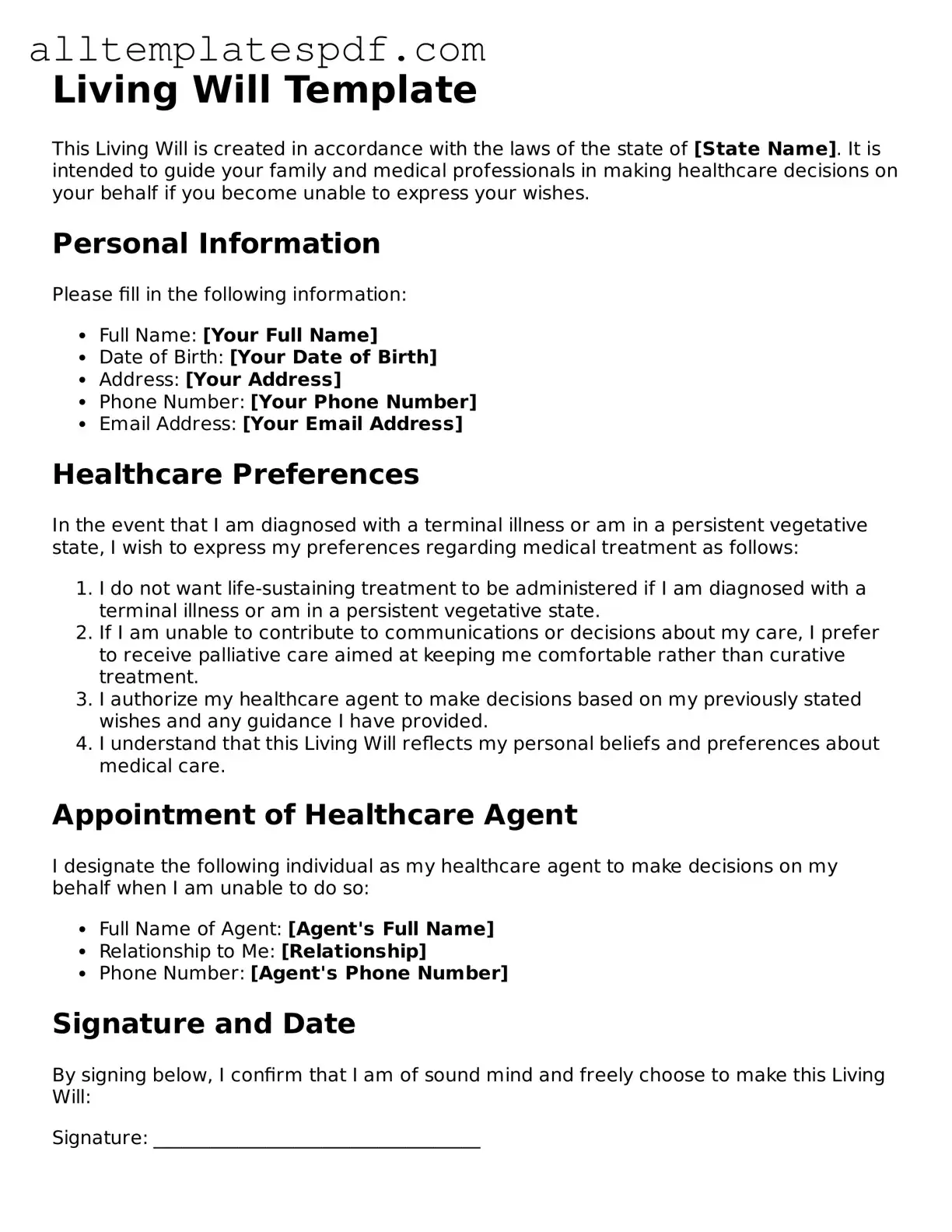Attorney-Approved Living Will Template