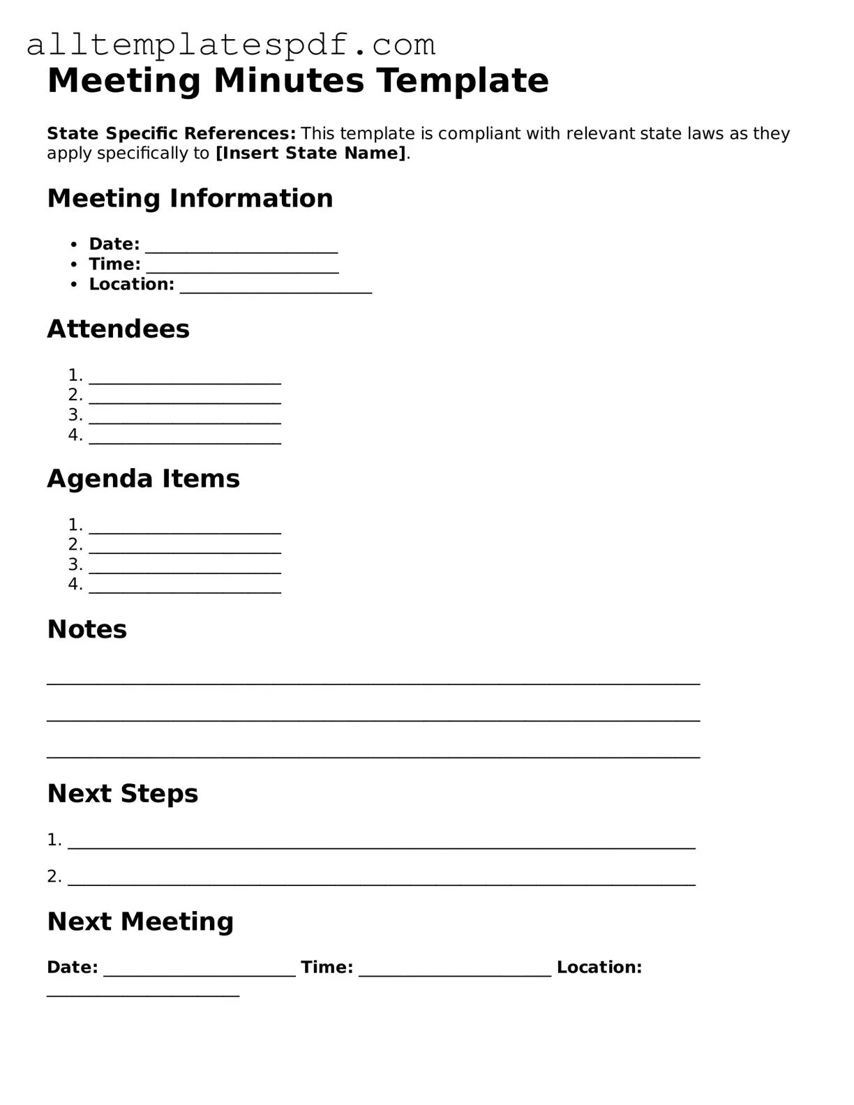 Attorney-Approved Meeting Minutes Template