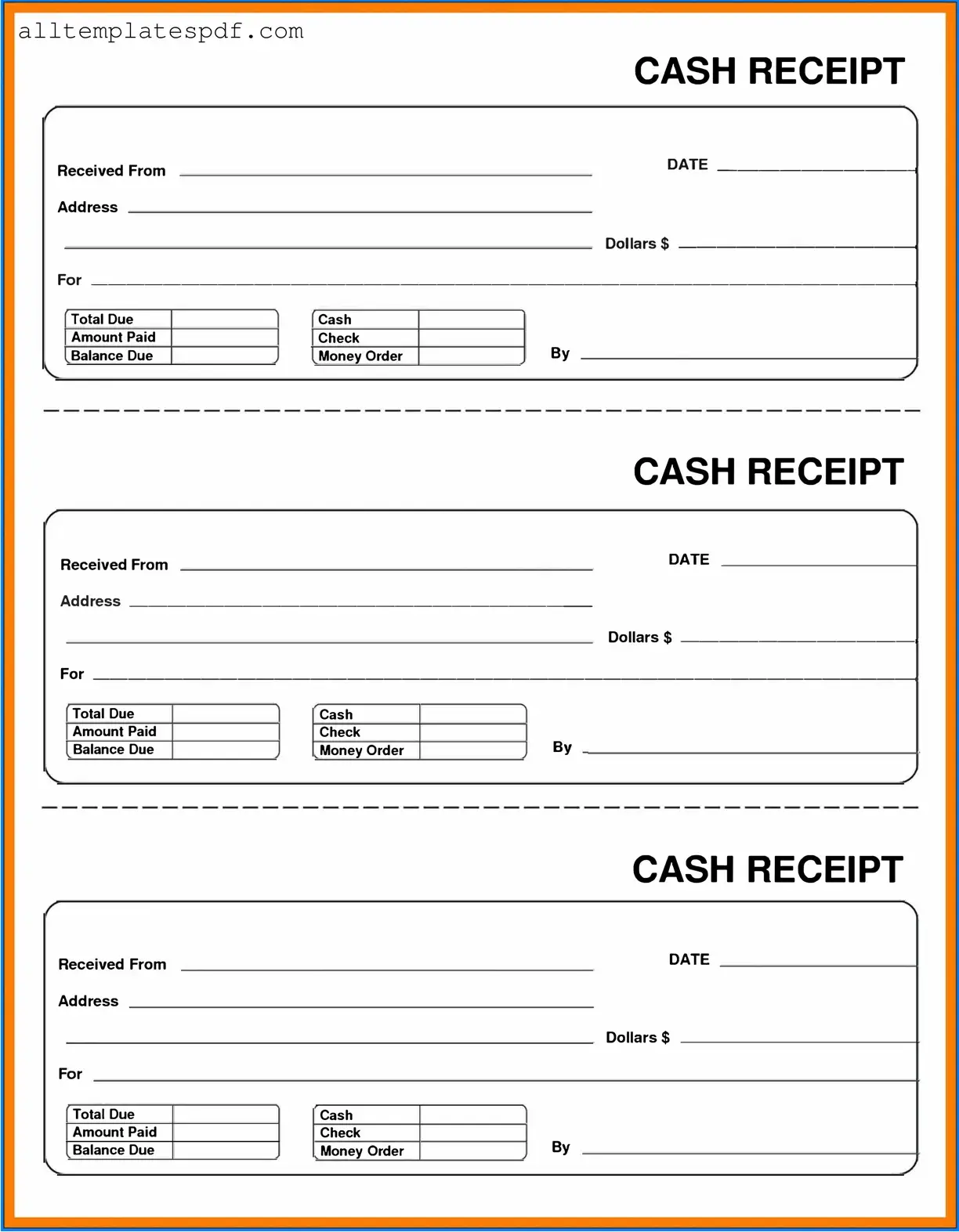 Fill Out a Valid Cash Receipt Form
