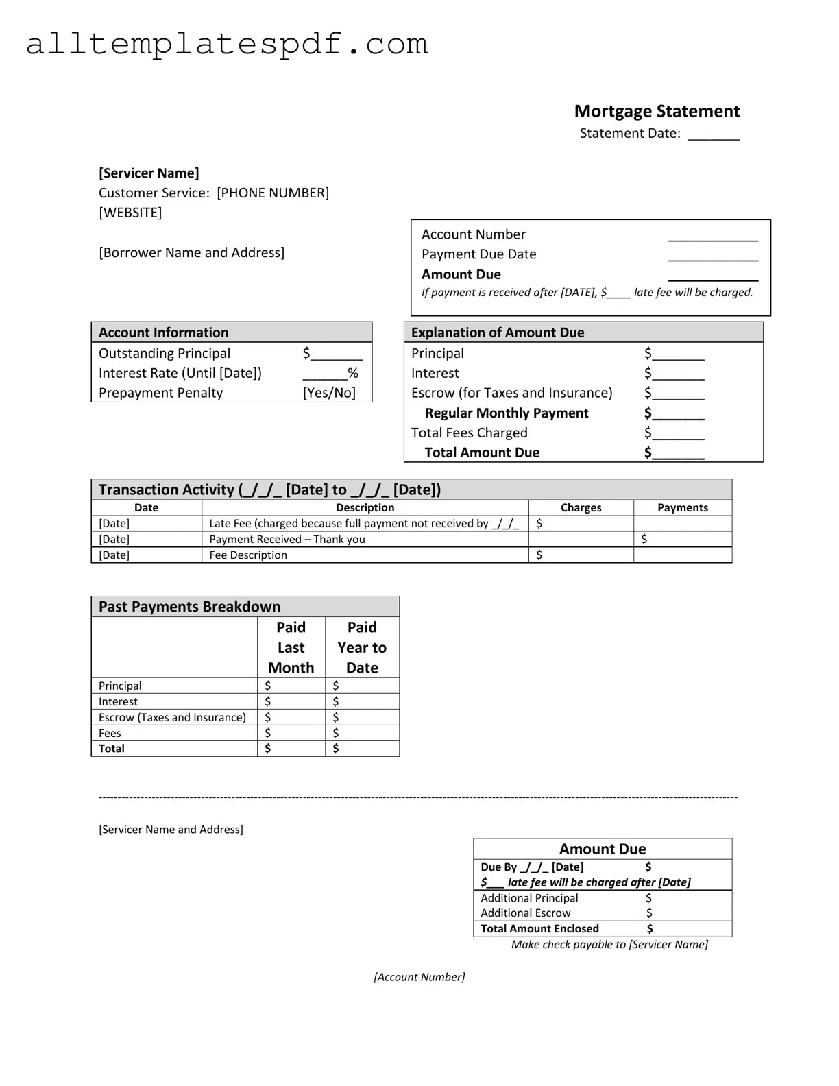 Fill Out a Valid Mortgage Statement Form