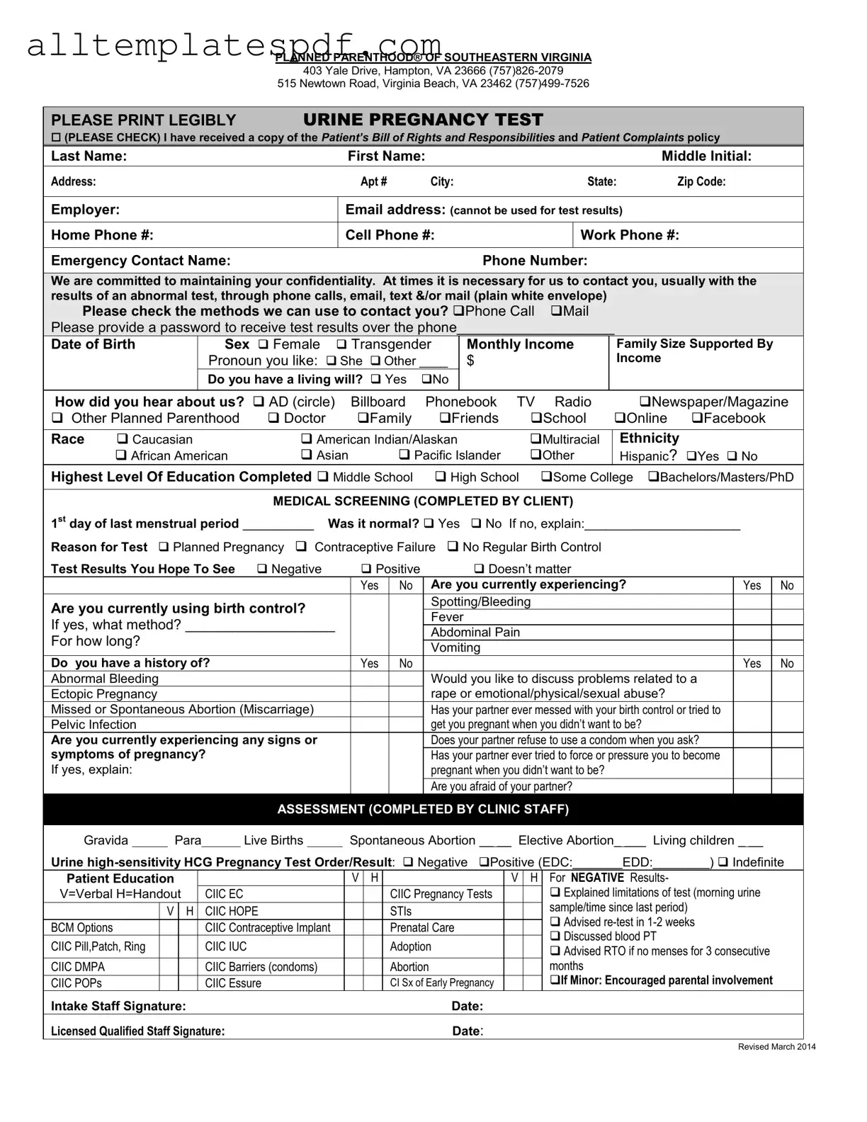 Fill Out a Valid Planned Parenthood Proof Form