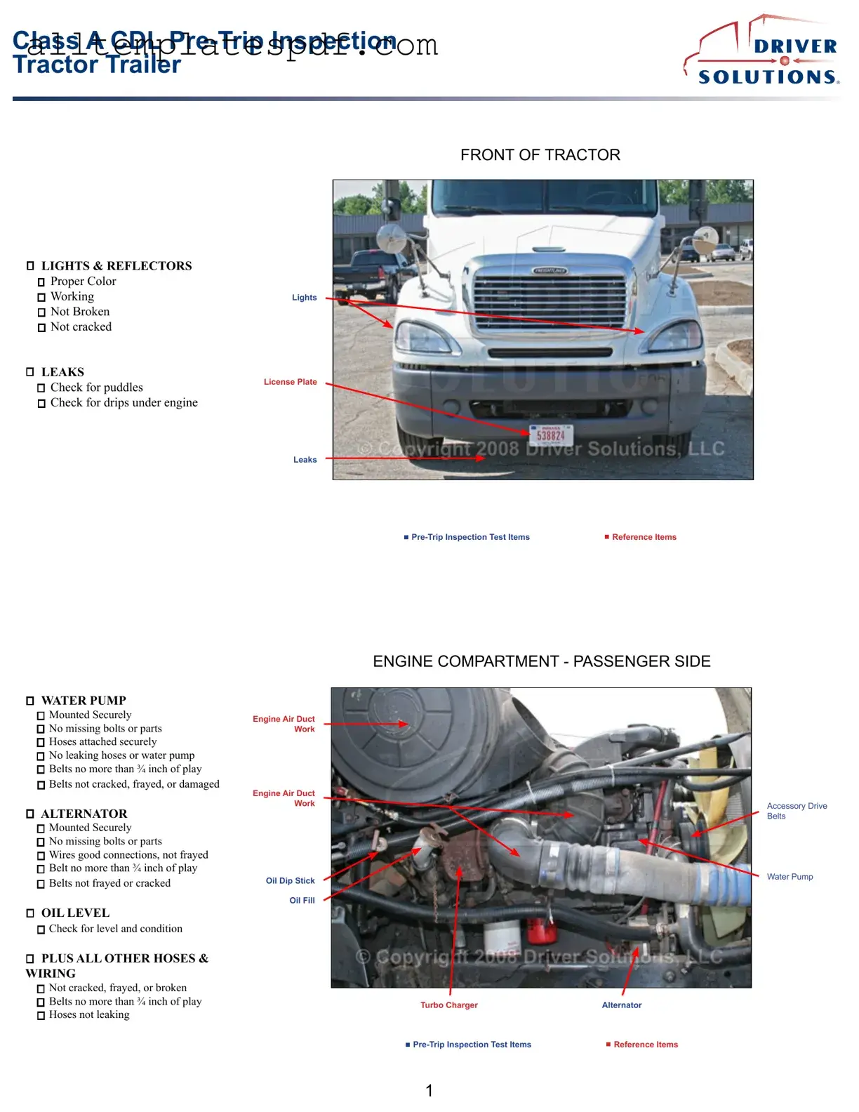 Fill Out a Valid Pre Trip Inspection Checklist Form