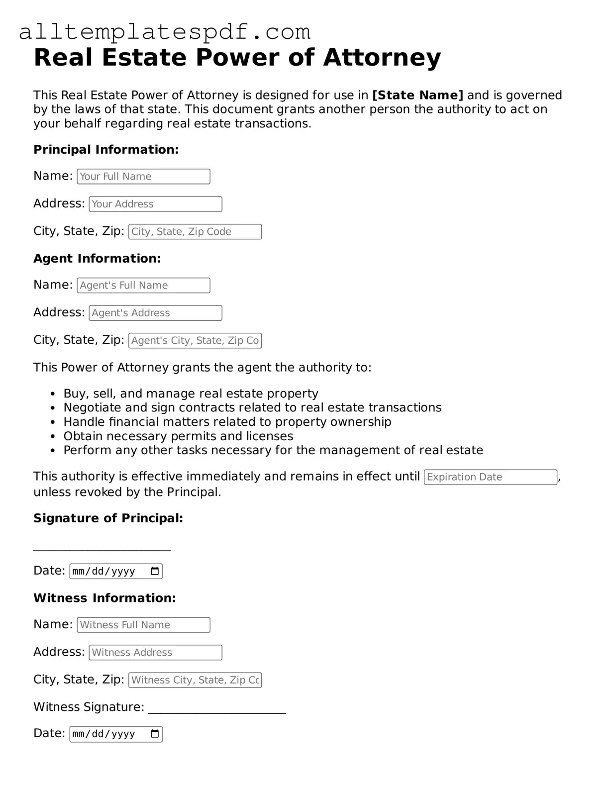 Attorney-Approved Real Estate Power of Attorney Template