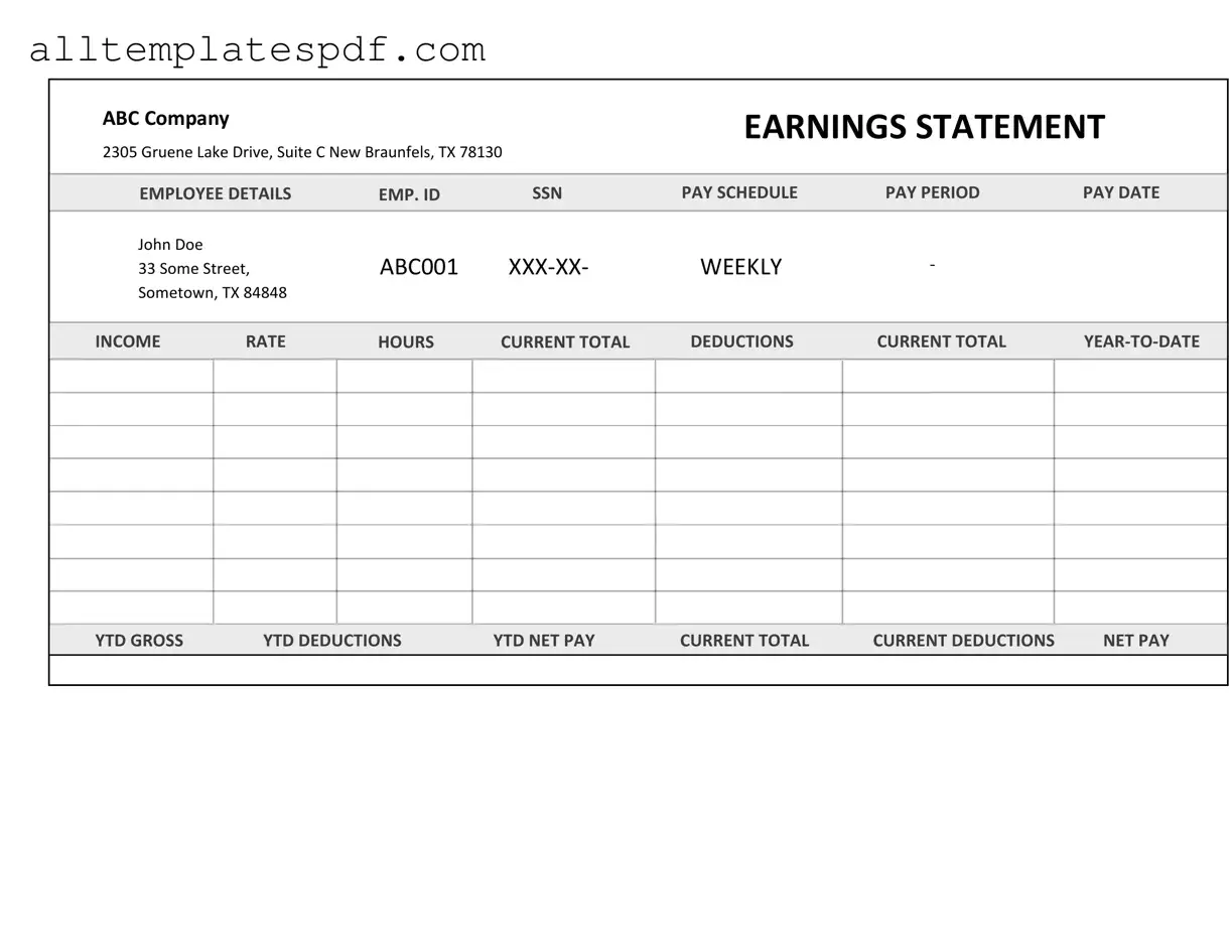 Fill Out a Valid Independent Contractor Pay Stub Form