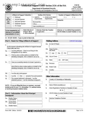 Fill Out a Valid USCIS I-864 Form
