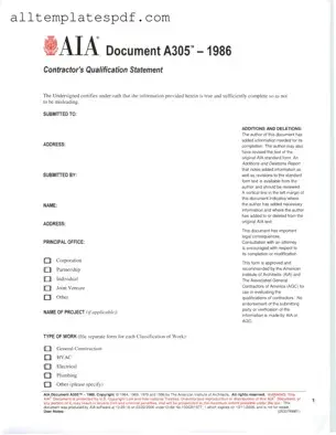 Fill Out a Valid AIA A305 Form