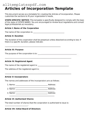 Attorney-Approved Articles of Incorporation Template