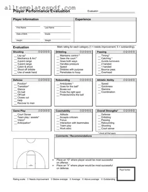 Fill Out a Valid Basketball Evaluation Form