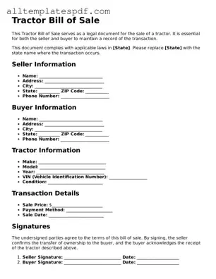 Attorney-Approved Tractor Bill of Sale Template
