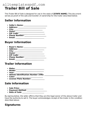 Attorney-Approved Trailer Bill of Sale Template