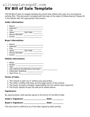 Attorney-Approved RV Bill of Sale Template