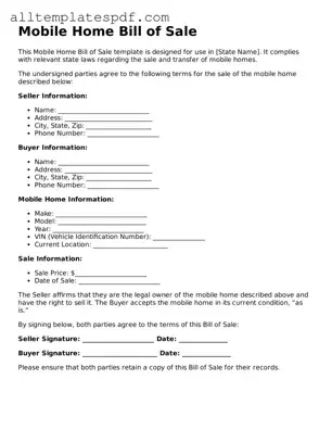 Attorney-Approved Mobile Home Bill of Sale Template