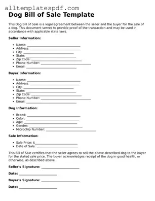 Attorney-Approved Dog Bill of Sale Template