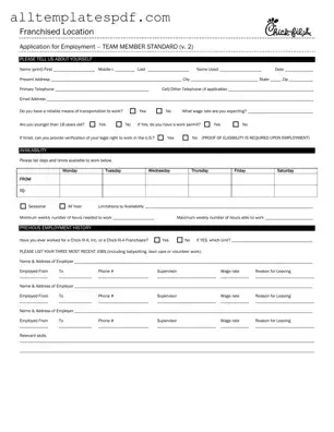 Fill Out a Valid Chick Fil A Job Application Form