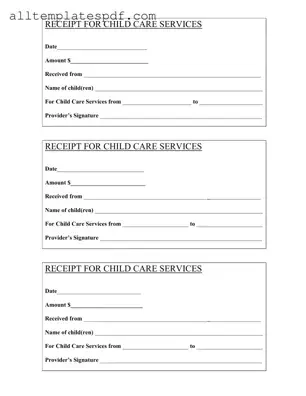 Fill Out a Valid Childcare Receipt Form