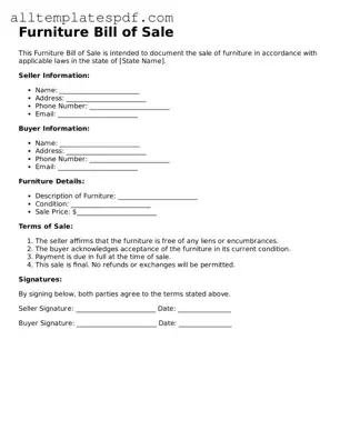 Attorney-Approved Furniture Bill of Sale Template