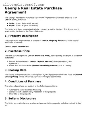 Blank Real Estate Purchase Agreement Template for the State of Georgia