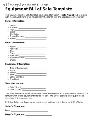 Attorney-Approved Equipment Bill of Sale Template