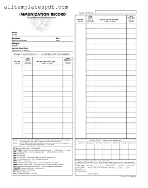 Fill Out a Valid Immunization Record Form