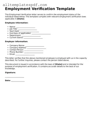 Attorney-Approved Employment Verification Template
