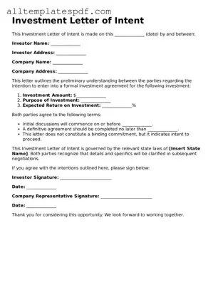 Attorney-Approved Investment Letter of Intent Template