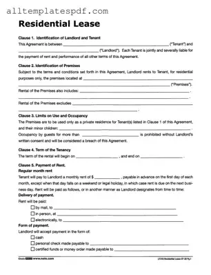 Fill Out a Valid Lf310 Residential Lease Form