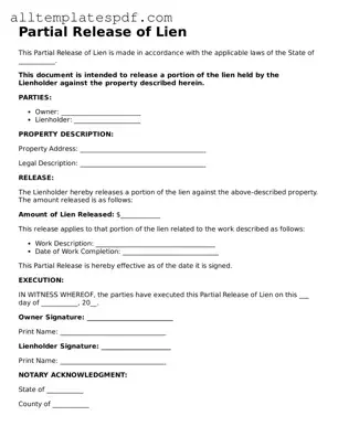 Attorney-Approved Partial Release of Lien Template