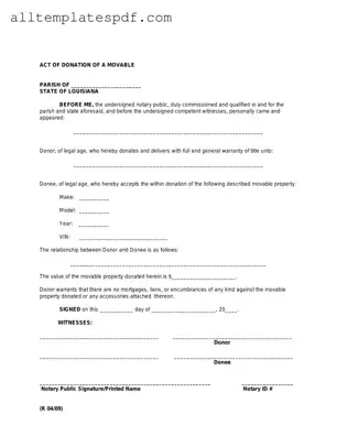 Fill Out a Valid Louisiana act of donation Form