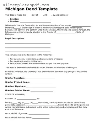 Blank Deed Template for the State of Michigan