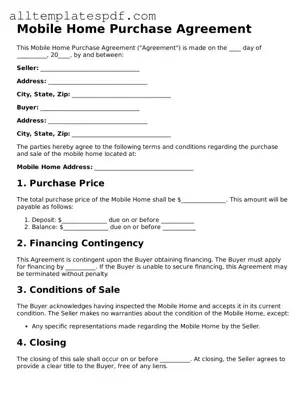 Attorney-Approved Mobile Home Purchase Agreement Template