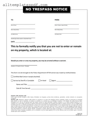 Fill Out a Valid No Trespassing Letter Form