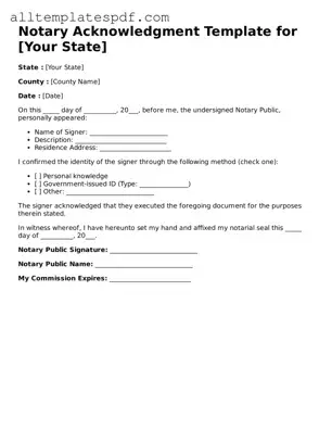 Attorney-Approved Notary Acknowledgement Template