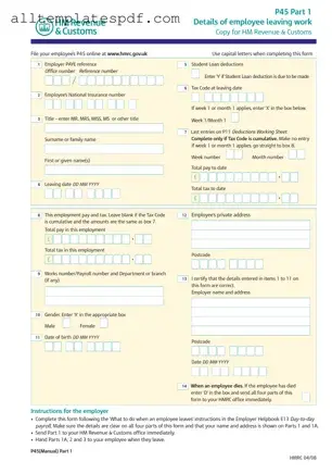 Fill Out a Valid P 45 It Form