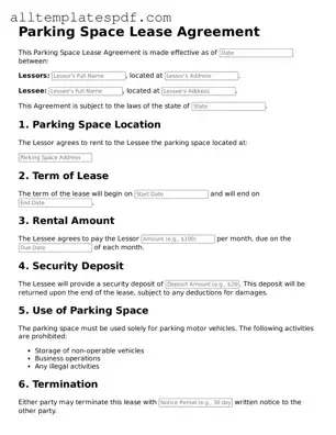 Attorney-Approved Parking Space Lease Agreement Template