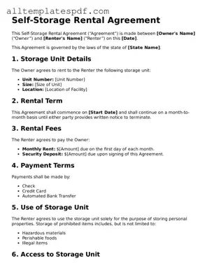 Attorney-Approved Self-Storage Rental Agreement Template