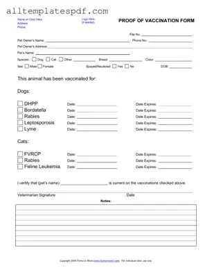 Fill Out a Valid Proof Of Vaccination Dog Form