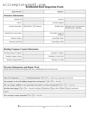 Fill Out a Valid Roof Inspection Form