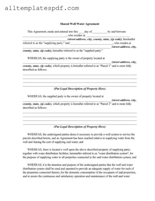 Fill Out a Valid Shared Well Agreement Form