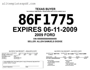 Fill Out a Valid Texas Temporary Tag Form